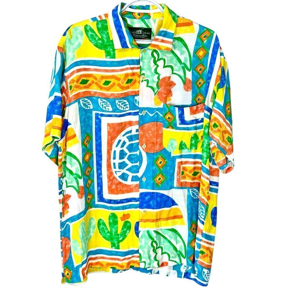 vintage Henry Cotton’s short-sleeve‎ button golf retro summer shirt